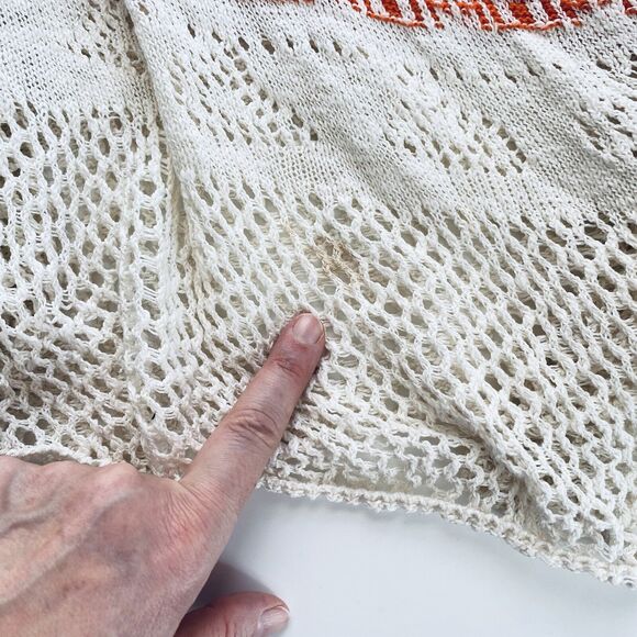 Sleeping on Snow Dress Small Anthopologie Risen Sun Orange Crochet Sweater Boho - Picture 12 of 13